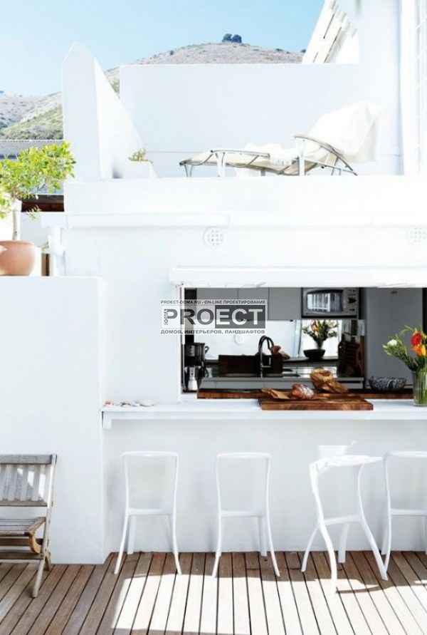 современный дом | белая столовая
